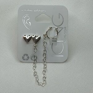 Icing Heart Earrings Silver
